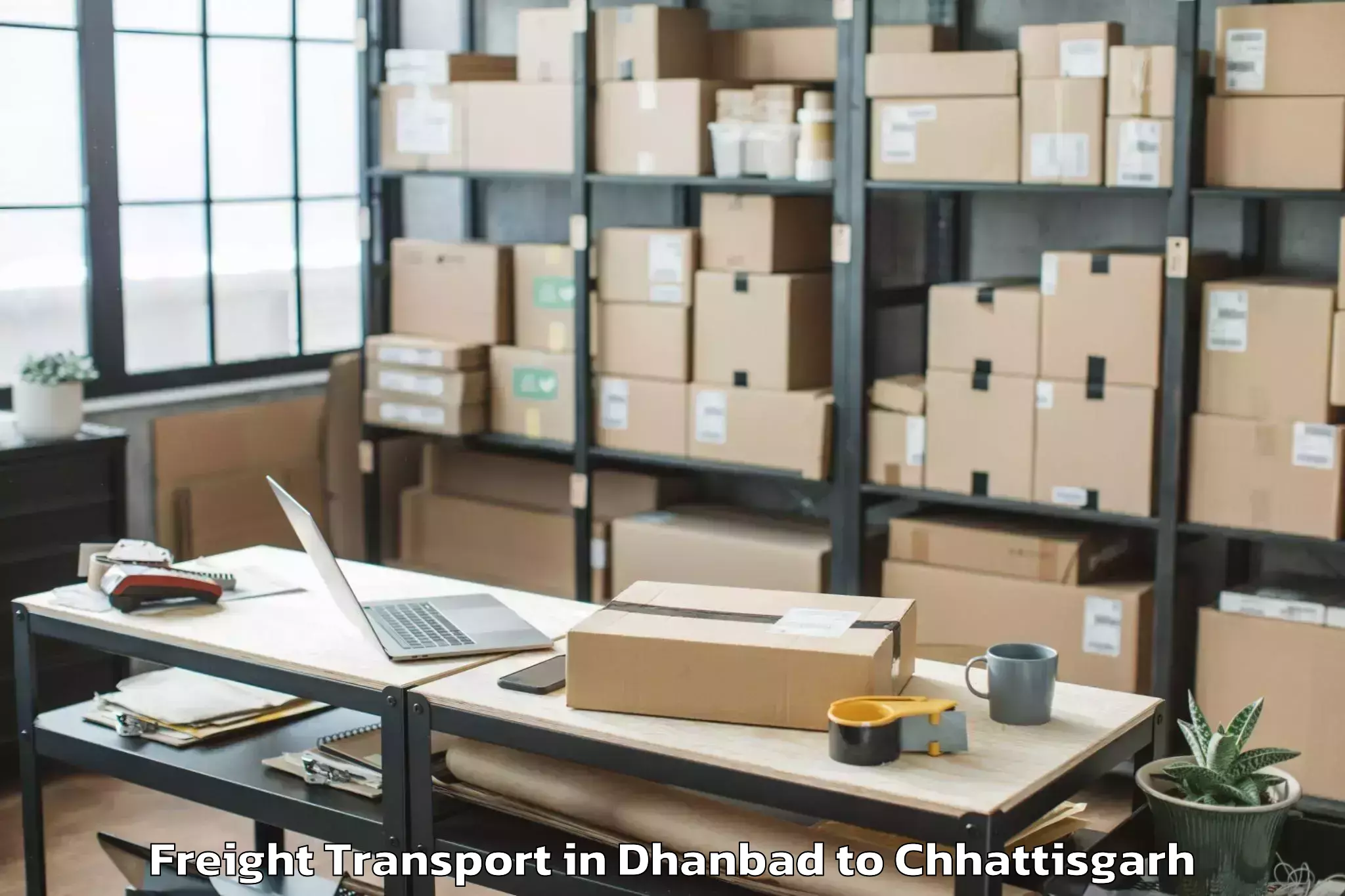 Quality Dhanbad to Kawardha Freight Transport